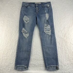 Ashley Mason Jeans Womens Size 11 (34x27) Distressed Crop‎ Leg Stretch Premium
